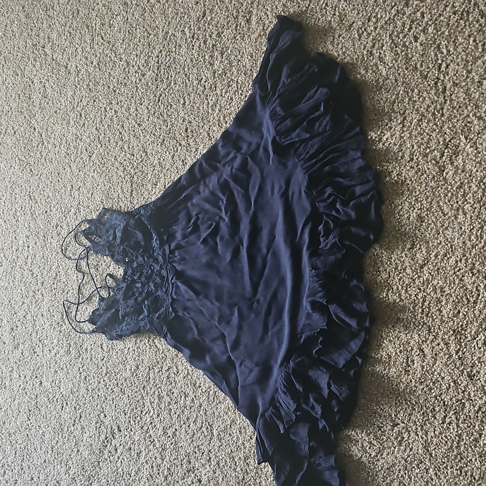Free People Adella Dress in Navy